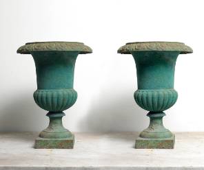 A Pair of French 19th Century Medici Urns 